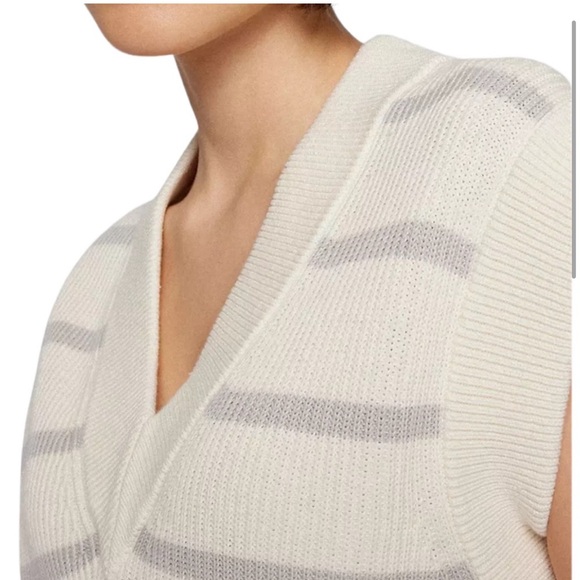 Hugo Boss Fabluna Sweater Vest Chunky Size XS Cream Winter White Gray - Picture 3 of 6
